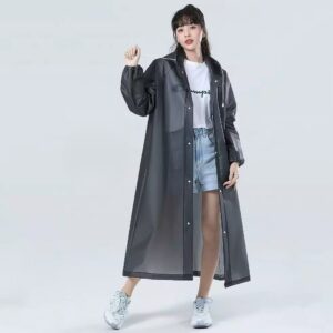 เสื้อกันฝนผู้ใหญ่ แบบบาง น้ำหนักเบา ทนทาน สีดำ