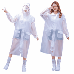 เซ็ทเสื้อกันฝนครึ่งตัว ทำจากวัสดุอย่างดี สำหรับสุภาพสตรี โปร่งใส
