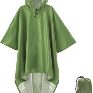 เสื้อกันฝนคุณภาพดี ผลิตจากวัสดุอย่างดี สีเขียวใบไม้