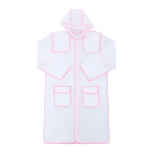 เสื้อคลุมกันฝนสำหรับผู้หญิง สีขาว ชมพู สดใส