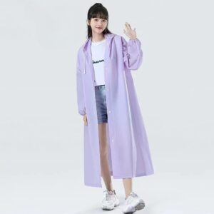 เสื้อกันฝนผู้ใหญ่ แบบบาง น้ำหนักเบา ทนทาน สีม่วง