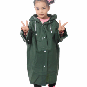 เสื้อคลุมกันฝนสำหรับเด็ก สีเขียวทหาร สุดเท่ห์