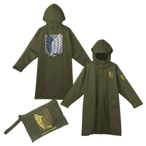 เสื้อคลุมกันฝนแบบหนา ทำจากวัสดุแข็งแรง Unisex สีเขียวทหาร