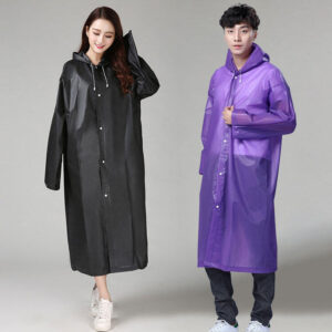 เซ็ทชุดกันฝนคู่ สีดำ-ม่วง