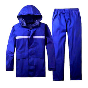 ชุดกันฝนเต็มชุด เสื้อ+กางเกง สีน้ำเงิน มีแถบสะท้อนแสง