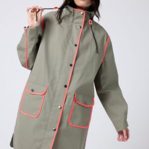 เสื้อกันฝนแบบยาว ขลิบสีตัด