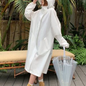 เสื้อกันฝนแบบยาว สีขาว