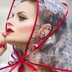 หมวกคลุมกันฝนใส ลายแฟชั่น