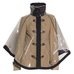 เสื้อกันฝนใสแบบหนา มีกระดุม