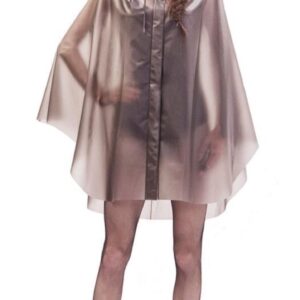 เสื้อกันฝนใสโทนควัน แบบยาว