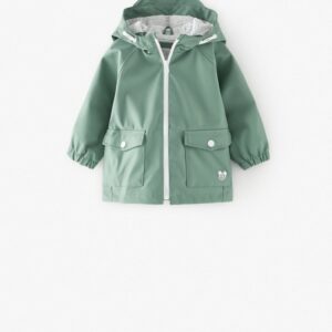เสื้อกันฝนเด็ก แบบมีฮู้ด สีเขียว