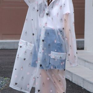 เสื้อกันฝนใส แบบยาว ลายการ์ตูน